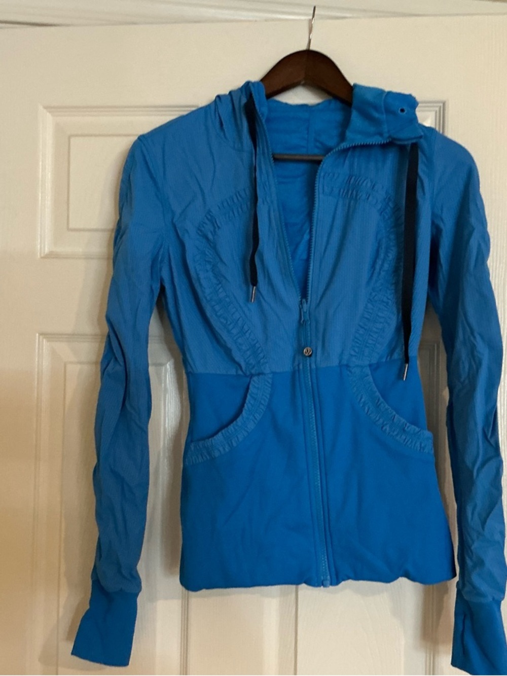 lululemon athletica Electric Blue Hooded Zip Bomber Jacket